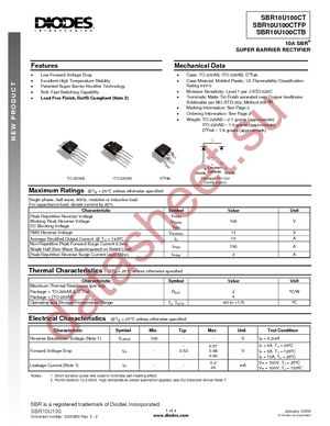 SBR10U100CTB datasheet  